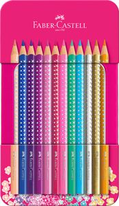 Faber Castell FC-201737 Kleurpotloden Sparkle In Roze Blik 12 Stuks