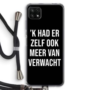 Meer verwacht - Zwart: Samsung Galaxy A22 5G Transparant Hoesje met koord