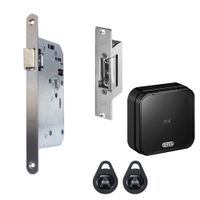 JNF Project loopslot din links 60 mm met elektrische sluitplaat en wandlezer opbouw