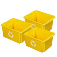 Sunware opslagbox - 3x - geel - 32 liter - 45 x 36 x 24 cm - kunststof - opbergbox