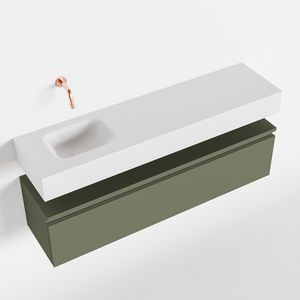 Toiletmeubel Mondiaz Andor | 120 cm | Meubelkleur Army | Lex vrijhangend wastafel Talc Links | Zonder kraangat
