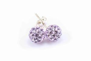 Karma Oorbellen Crystal Ball Lila Zilver | 4 mm