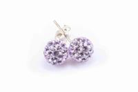 Karma Oorbellen Crystal Ball Lila Zilver | 4 mm Karma Oorbellen Crystal Ball Lila Zilver | 4 mm