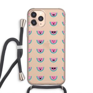Smiley watermeloenprint: iPhone 11 Pro Transparant Hoesje met koord