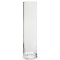 Jodeco Cilinder bloemenvaas - transparant glas - D10 x H40 cm