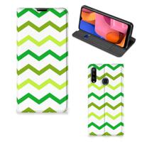 Samsung Galaxy A20s | Hoesje met Magneet | Zigzag Groen