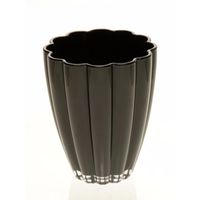 Zwarte glazen vaas 17 cm   -