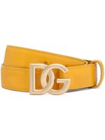 Dolce & Gabbana ceinture en cuir à boucle logo - Jaune