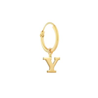 Minimalistische letter oorbel - 14K GOUD - Goud - Y