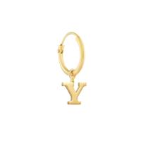 Minimalistische letter oorbel - 14K GOUD - Goud - Y