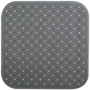 MSV Douche/bad anti-slip mat badkamer - rubber - grijs - 54 x 54 cm   -