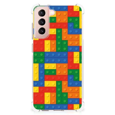 Samsung Galaxy S21 FE Doorzichtige Silicone Hoesje Blokken