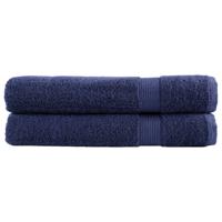 VidaXL Saunadoeken solund 2 st 600 g/m² 80x200 cm marineblauw