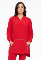Yoek Hoodie met strass | Rood | Maat 46/48