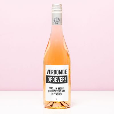 Wijnfles Opgever Pensioen - Rosé (Blush Rosé)