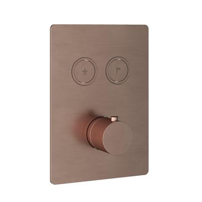Hotbath Cobber afbouwdeel inbouwthermostaat met 2 pushbuttons geborsteld koper PVD PB009QEXTBCP
