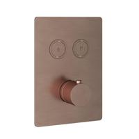 Hotbath Cobber afbouwdeel inbouwthermostaat met 2 pushbuttons geborsteld koper PVD PB009QEXTBCP