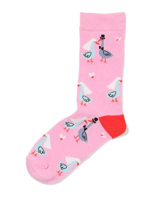 HEMA Sokken Voor Volwassenen &apos;love Birds&apos; Roze (roze)