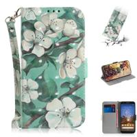 3D-schilderij aquarel bloem patroon gekleurde tekening horizontale Flip lederen case voor Google pixel 3a XL met houder & kaartsleuven & portemonnee