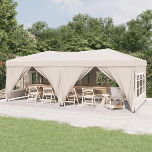 Partytent inklapbaar met zijwanden 3x6 m crmekleurig