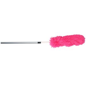 Plumeau/duster microvezel met telescoopsteel 75 - 150 cm roze - plumeaus