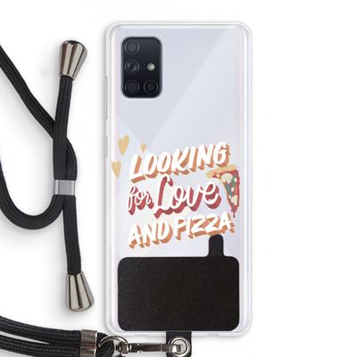 Pizza is the answer: Samsung Galaxy A71 Transparant Hoesje met koord