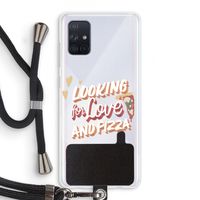 Pizza is the answer: Samsung Galaxy A71 Transparant Hoesje met koord