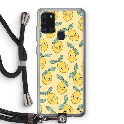 Citroenen: Samsung Galaxy A21s Transparant Hoesje met koord
