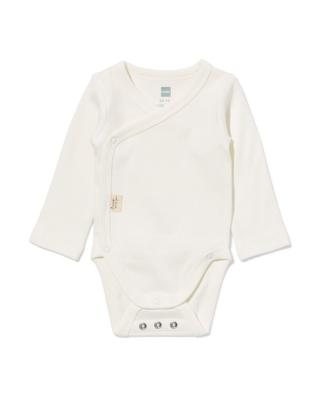HEMA Newborn Meegroei Overslagromper Rib Wit (wit)