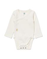 HEMA Newborn Meegroei Overslagromper Rib Wit (wit)