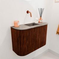 Toiletmeubel Mondiaz Joya Dlux | 63.2 cm | Meubelkleur Ruby | Faye wastafel Oza Wasbak Midden | Zonder kraangat(en)
