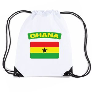 Nylon sporttas Ghanese vlag wit   -