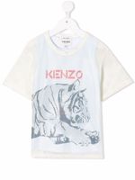 Kenzo Kids t-shirt à imprimé tigre - Tons neutres