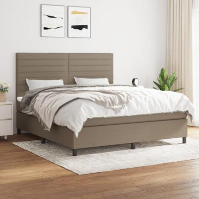 Boxspring met matras stof taupe 180x200 cm