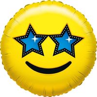 Folie ballon sterren smiley 35 cm   - - thumbnail