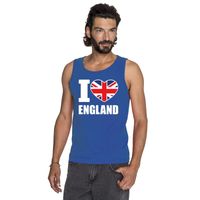 Blauw I love Groot-Brittannie fan singlet shirt/ tanktop heren - thumbnail