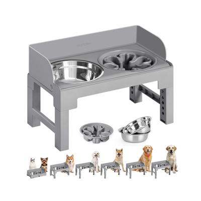Verhoogde Hondenvoerbak met Verstelbare Standaard