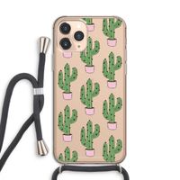 Cactus Lover: iPhone 11 Pro Transparant Hoesje met koord