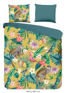Good Morning Dekbedovertrek "jungle print" - Oker - (240x200/220 cm) - Katoen