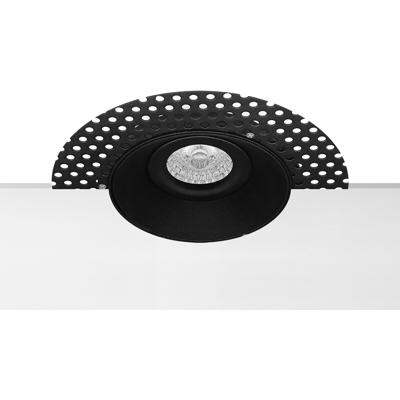 Spot Armatuur GU10 - Pragmi Nivas Pro - GU10 Inbouwspot - Rond - Zwart - Aluminium - Trimless - Kantelbaar - Ø150mm