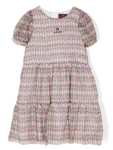 Aigner Kids robe froncée à imprimé géométrique - Multicolore