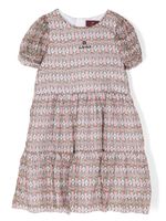 Aigner Kids robe froncée à imprimé géométrique - Multicolore