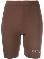 Sporty & Rich short cycliste à logo imprimé - Marron