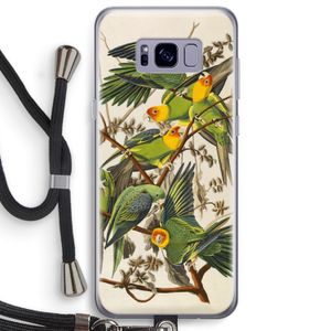 Carolinaparkiet: Samsung Galaxy S8 Plus Transparant Hoesje met koord