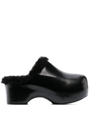 Jil Sander mules à doublure lainée - Noir
