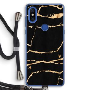 Gouden marmer: Xiaomi Mi Mix 3 Transparant Hoesje met koord