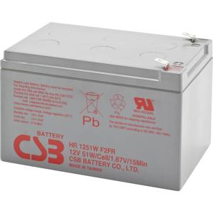 CSB Battery HR 1251W high-rate Loodaccu 12 V 12 Ah Loodvlies (AGM) (b x h x d) 151 x 100 x 98 mm Kabelschoen 6.35 mm Onderhoudsvrij, Geringe zelfontlading