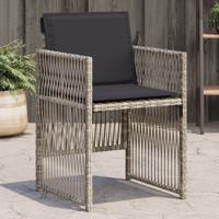 Tuinstoelen 4 st met kussens poly rattan lichtgrijs