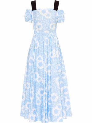Prada robe à fleurs - Bleu