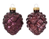 Dennenappel glas d5h7 cm d.mv 6st kerst Decoris - Decoris